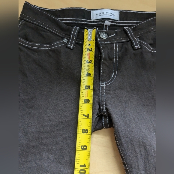 HABITUAL Made In USA Flare Low Waist Jeans Brown Color Y2k Style Size 25 - Picture 10 of 12